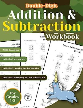 Double-Digit Addition and Subtraction Workbook: Essential Math Adding and Subtracting Practice for Grades 1-3