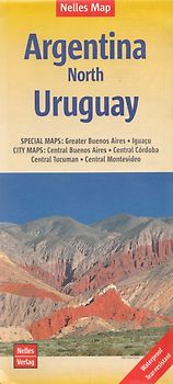 Nelles Map Landkarte Argentina: North, Uruguay | Argentinien : Nord, Uruguay | Argentine : Nord, Uruguay | Argentina : Norte, Uruguay