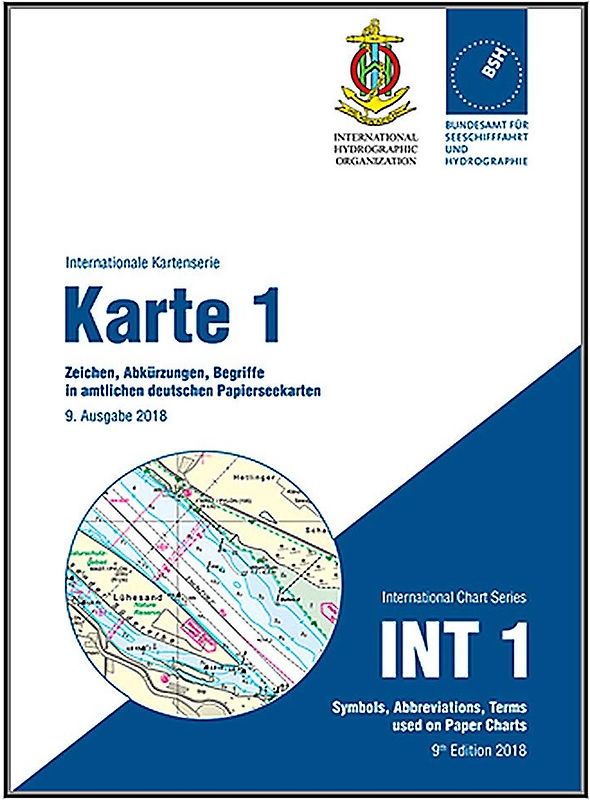 Karte 1 - Zeichen, Abkürzungen, Begriffe in amtlichen deutschen Seekarten (Internationale Kartenserie)