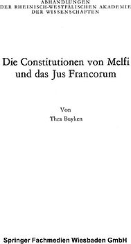 Die Constitutionen von Melfi und das Jus Francorum