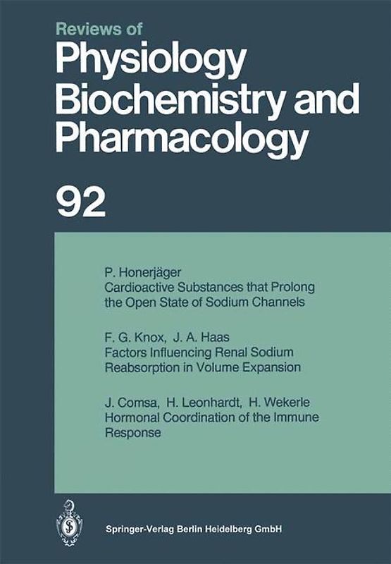 Reviews of Physiology, Biochemistry and Pharmacology