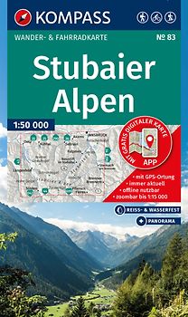 KOMPASS Wanderkarte 83 Stubaier Alpen 1:50.000