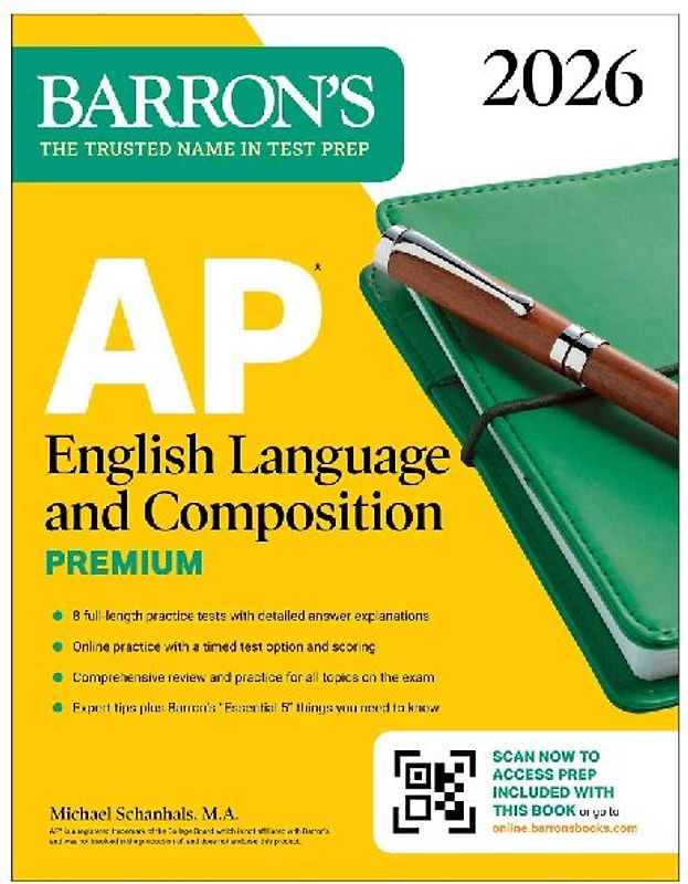 AP English Language and Composition Premium, 2026: Prep Book with 8 Practice Tests + Online Practice