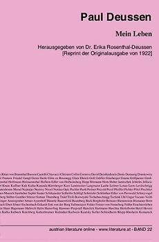 Mein Leben: Herausgegeben von Dr. Erika Rosenthal-Deussen [Reprint der Originalausgabe von 1922]