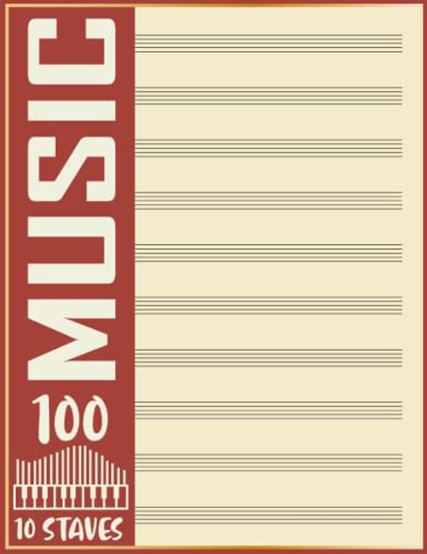 Music Notation Book: Blank Sheet Music for Music Composing - 10 Staves Per Page with Cream Paper