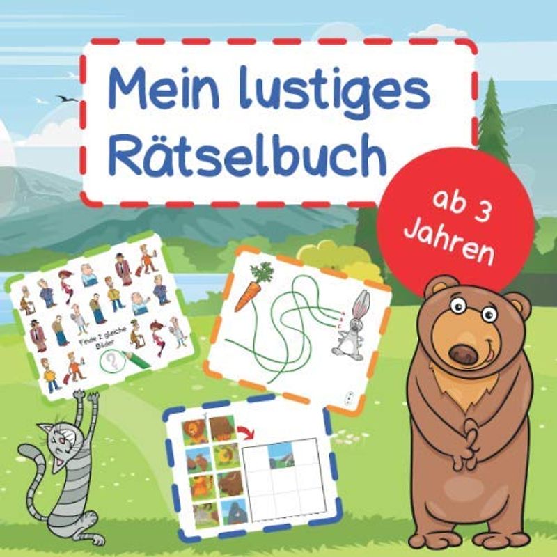 Mein lustiges Rätselbuch: 30 spannende Rätsel für Kids inklusive Lösungen | ab 3 Jahren