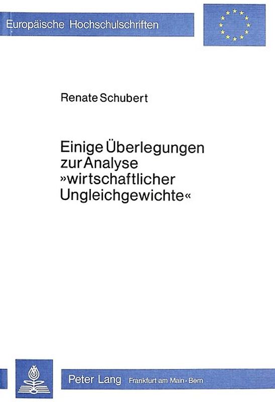 Einige Überlegungen zur Analyse «wirtschaftlicher Ungleichgewichte»