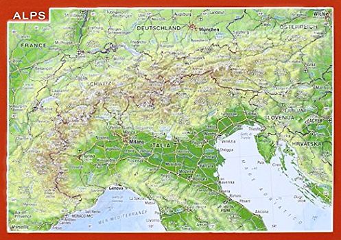 Reliefpostkarte Alpen - Markgraf, André