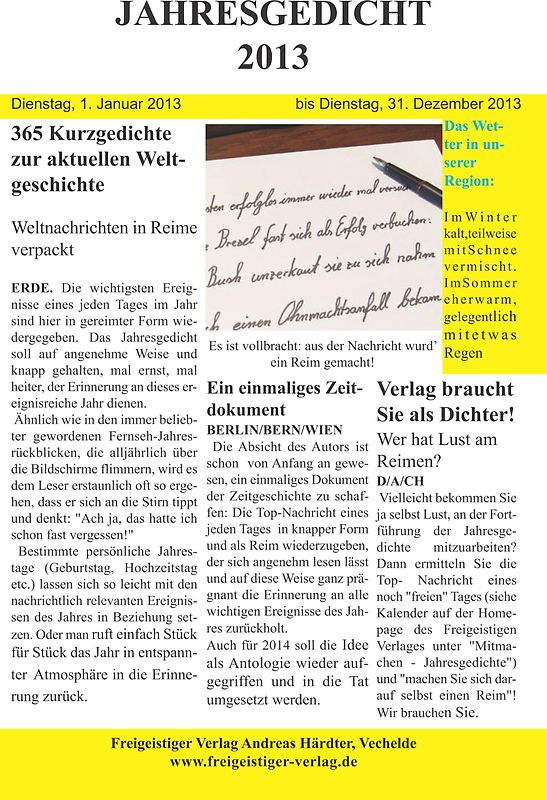 Jahresgedicht 2013