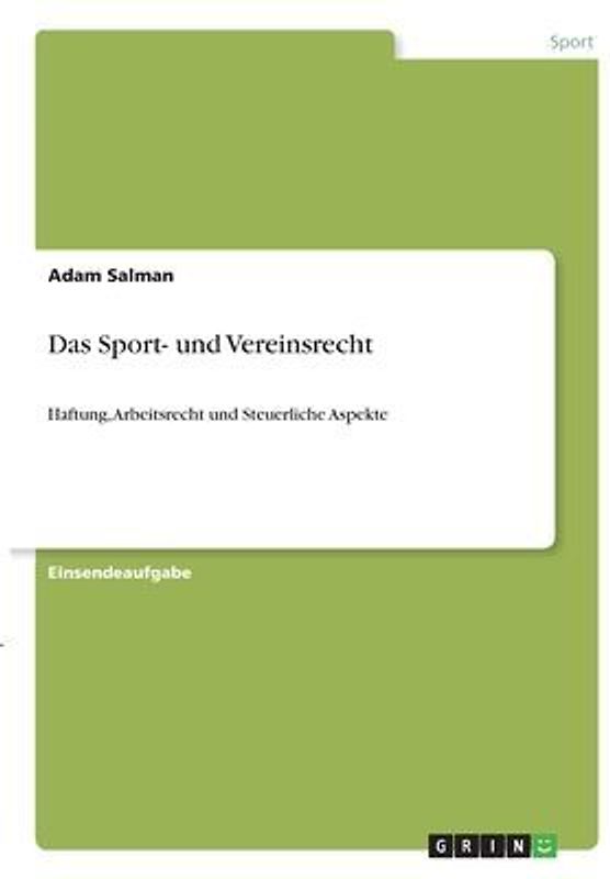 Das Sport- und Vereinsrecht