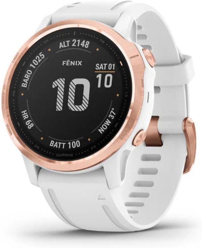 Garmin Fenix 6S Pro 42 mm blanc et bracelet en silicone blanc