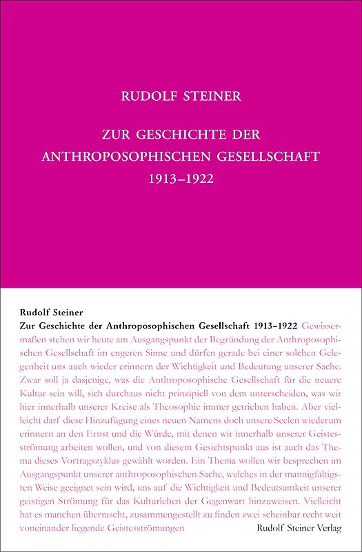 Zur Geschichte der Anthroposophischen Gesellschaft 1913–1922
