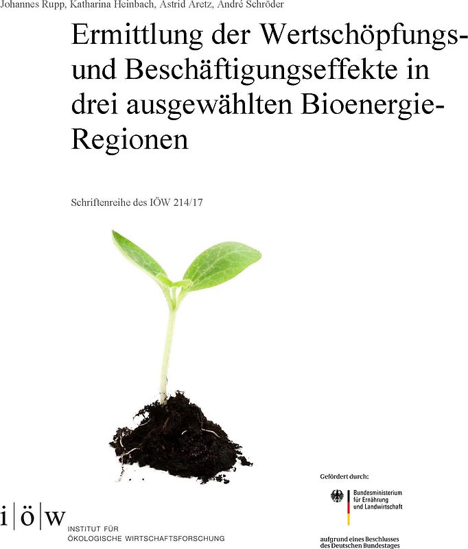 Ermittlung der Wertschöpfungs- und Beschäftigungseffekte in drei ausgewählten Bioenergie-Regionen