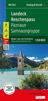 freytag & berndt Wanderkarte WK 254 Landeck - Reschenpass, Paznaun - Samnaungruppe 1:50.000