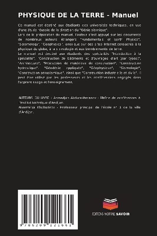 PHYSIQUE DE LA TERRE - Manuel