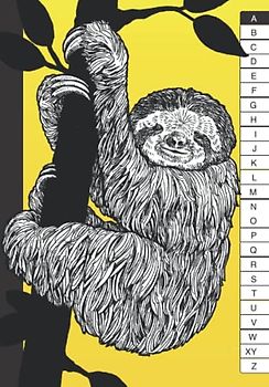 Passwort Buch "Faultier " Mit ABC Register DIN A5 Gelb: Platz Für 400 Passwörter | Mit Alphabetischem Index