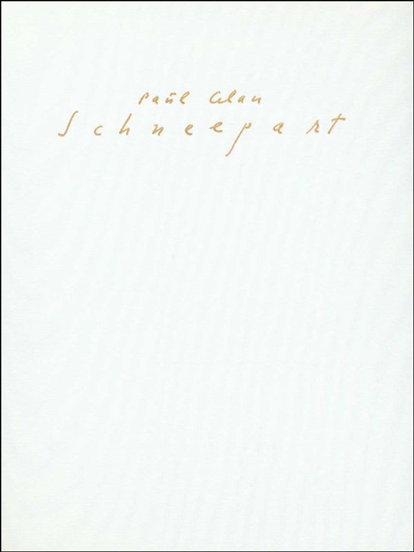 Schneepart. Faksimile der Handschrift aus dem Nachlaß