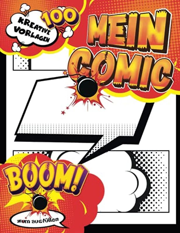 Heft Comic Bücher Mädchen: Ein kreatives Anime-Skizzenbuch zum Zeichnen Ihrer Comics | 100 Layouts mit Beschriftungsblasen und weißem Hintergrund
