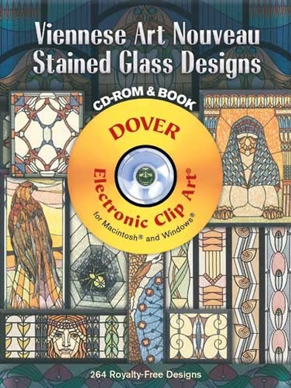 Viennese Art Nouveau Stained Glass Designs [With CDROM] (Dover Electronic Clip Art)