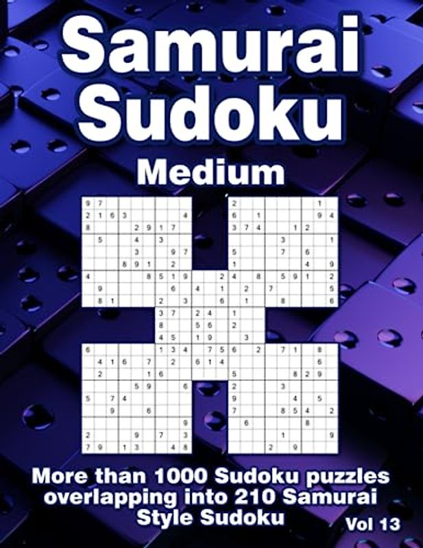Medium Samurai Sudoku: Samurai Style Puzzle Book for Adults with 210 Variations