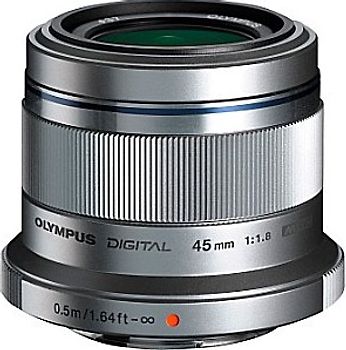 Olympus M.Zuiko Digital 45 mm F1.8 37 mm Filtergewinde (Micro Four Thirds Anschluss) silber