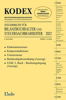 KODEX Steuerrecht für Bilanzbuchhalter und Steuersachbearbeiter 2022