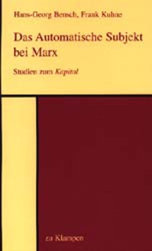 Das Automatische Subjekt bei Marx
