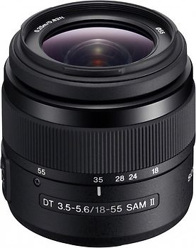 Sony DT 18-55 mm F3.5-5.6 SAM II 55 mm Objectif (adapté à Sony A-mount) noir