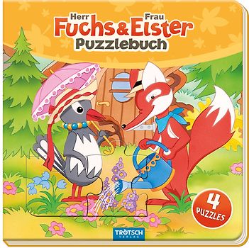 Trötsch Unser Sandmännchen Puzzlebuch mit 4 Puzzle Fuchs und Elster
