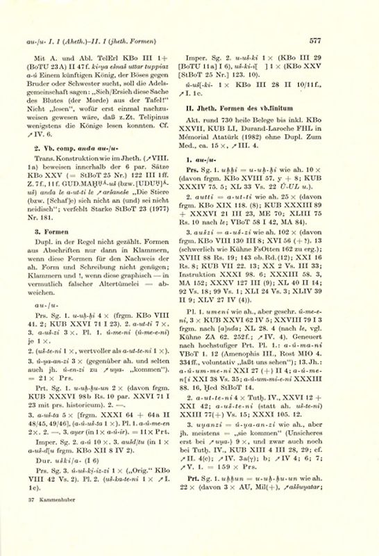 Hethitisches Wörterbuch / A