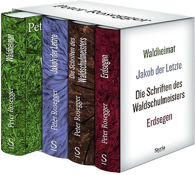 Peter Rosegger. Ausgewählte Werke. Gesamtschuber mit 4 Bänden
