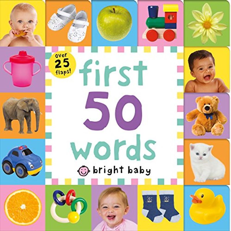 Lift-The-Flap Tab: First 50 Words (Bright Baby)