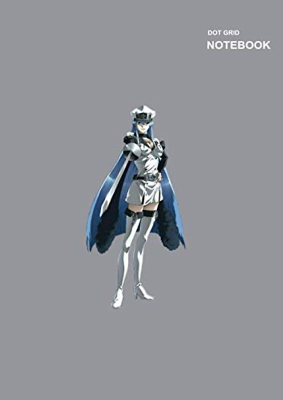 Gridded dot sketchbook: 110 Pages, Dotted Pages, (8.27" x 11.69" (A4), General Esdeath Blue Hair Akame Ga Kill Notebook Cover.