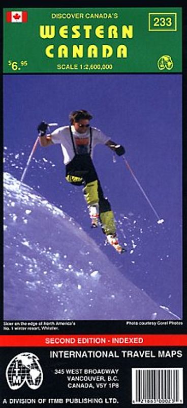 Western Canada Travel Reference Map. 1:2750000