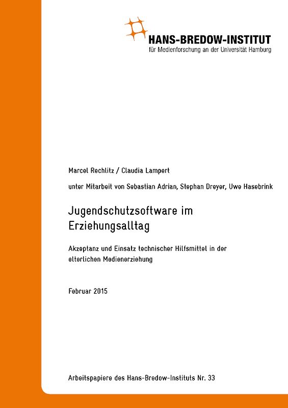 Jugendschutzsoftware im Erziehungsalltag. Akzeptanz und Einsatz technischer Hilfsmittel in der elterlichen Medienerziehung