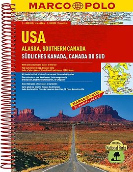 MARCO POLO ReiseAtlas USA, Alaska, Südliches Kanada 1:4 Mio.