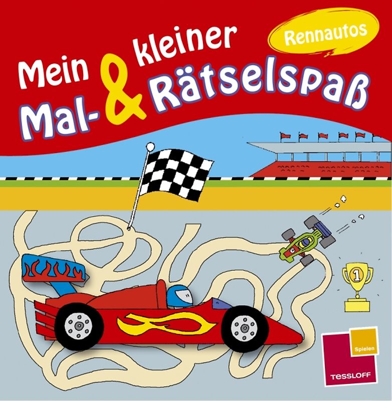 Mein kleiner Mal- & Rätselspaß. Rennautos