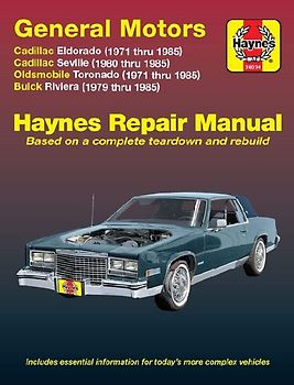 Gm: Cadillac Eldorado 1971-85, Seville 1980-85, Oldsmobile Toronado 1971-85 & Buick Riviera 1979-85