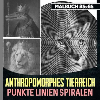 Anthropomorphes Tierreich Punkte Linien Spiralen Malbuch: Spiralbuch über WildAnimal zum Zeichnen | Geschenke Erwachsene, Jugendliche oder Verliebte | ... | Geburtstag | Mondneujahr | Zum Stressabbau