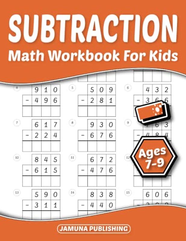 Subtraction Math Workbook for Kids Ages 7-9: Everyday Math Practice Worksheet for 2nd and 3rd Grade: 1500 Problems and Answer Key Included