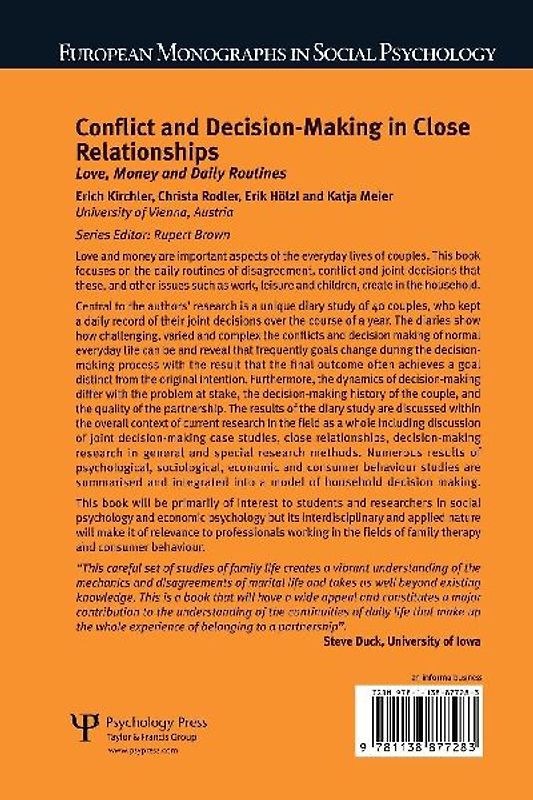 Conflict and Decision Making in Close Relationships