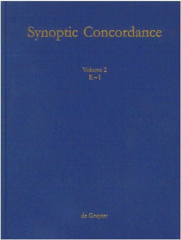 Paul Hoffmann; Thomas Hieke; Ulrich Bauer: Synoptic Concordance / E[psilon] - I[ota]