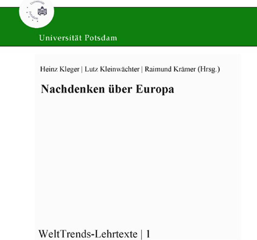 Nachdenken über Europa