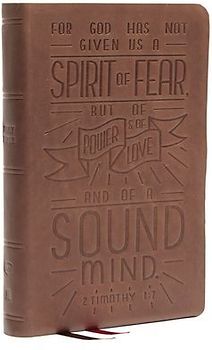 Nkjv, Personal Size Reference Bible, Verse Art Cover Collection, Genuine Leather, Brown, Red Letter, Thumb Indexed, Comfort Print