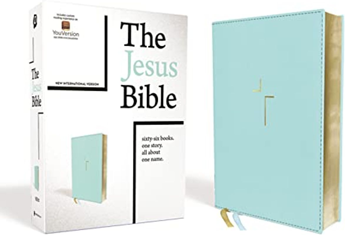 The Jesus Bible, NIV Edition, Leathersoft, Blue, Comfort Print: New International Version, Robin's Egg, Leathersoft, Comfort Print