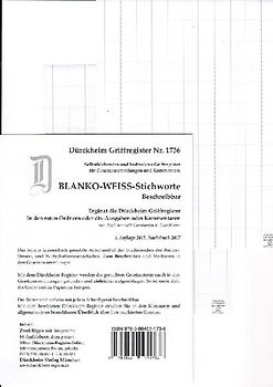 DürckheimRegister® BLANKO: WEISS-GROSS Beschreibbar