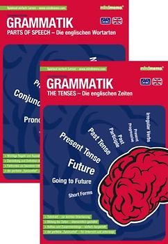mindmemo Lernfolder 2er Set - Englische Zeiten TENSES + Wortarten Grammatik lernen Grundwissen Lernhilfe