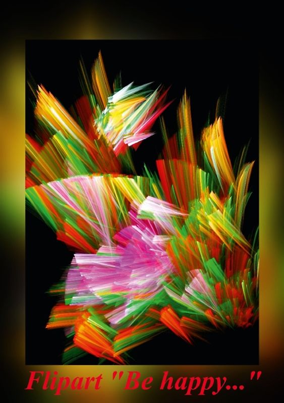Flipart "Be happy" (Stand-Up Mini Poster DIN A5 Portrait)