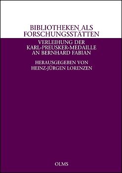 Bibliotheken als Forschungsstätten - Verleihung der Karl-Preusker-Medaille an Bernhard Fabian