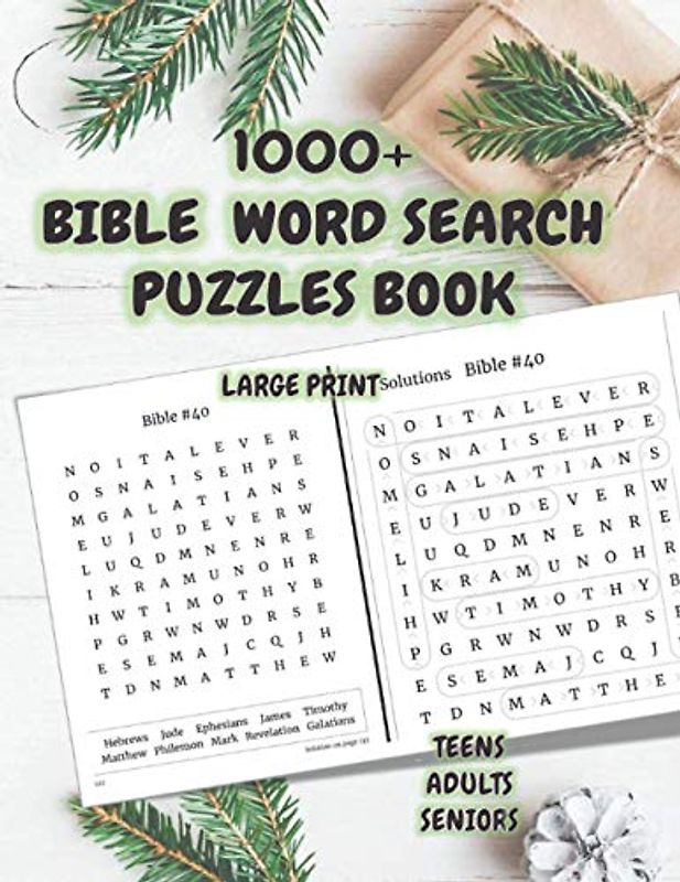 1000+ BIBLE WORD SEARCH PUZZLES BOOK: Brain Games Bible Word search books for seniors, adults and teens | Bible Names and Places | Old and New Testaments (Word Search Puzzles Series, English)